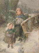 Frederic james Shields,ARWS The Holly Gatherers (mk46) USA oil painting artist